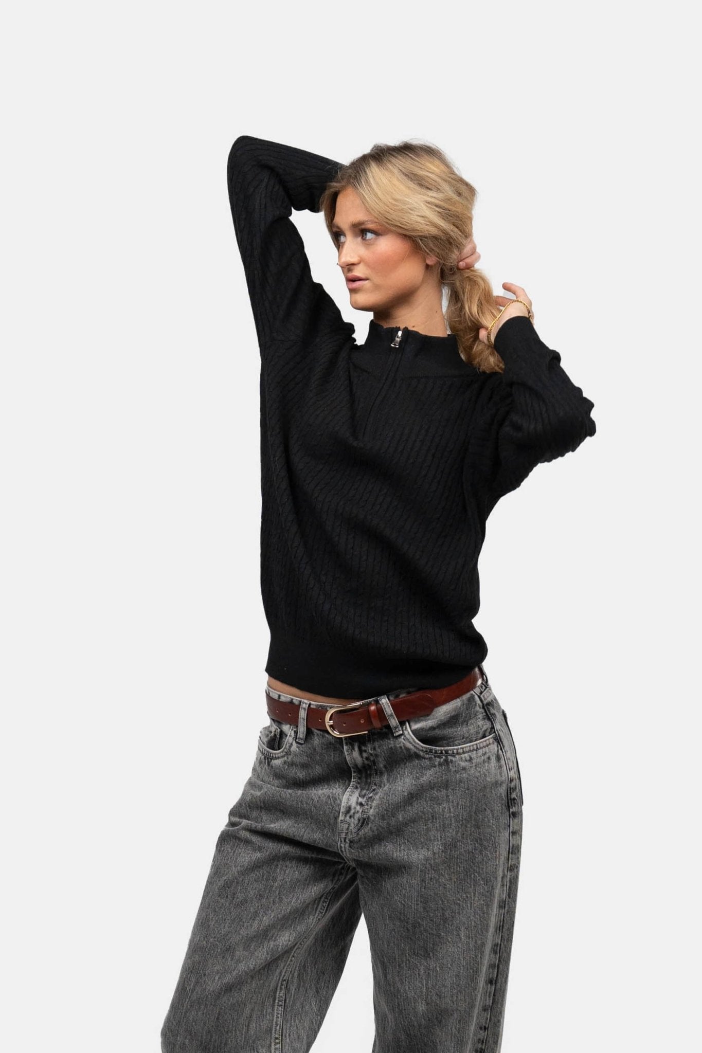 Half Zip Strik Sort | Skagen-clothing.dk